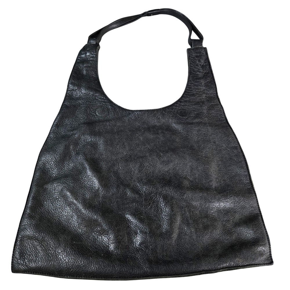 Women's Lily & Lola Large Black Pebbled Leather Handcrafted Hobo Bag Made in USA